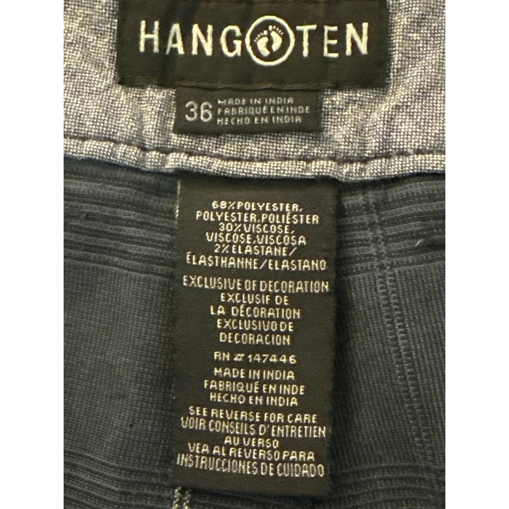 Hang Ten Mens Shorts 36 Gray Plaid Casual Flat‎ Front Walking Golf